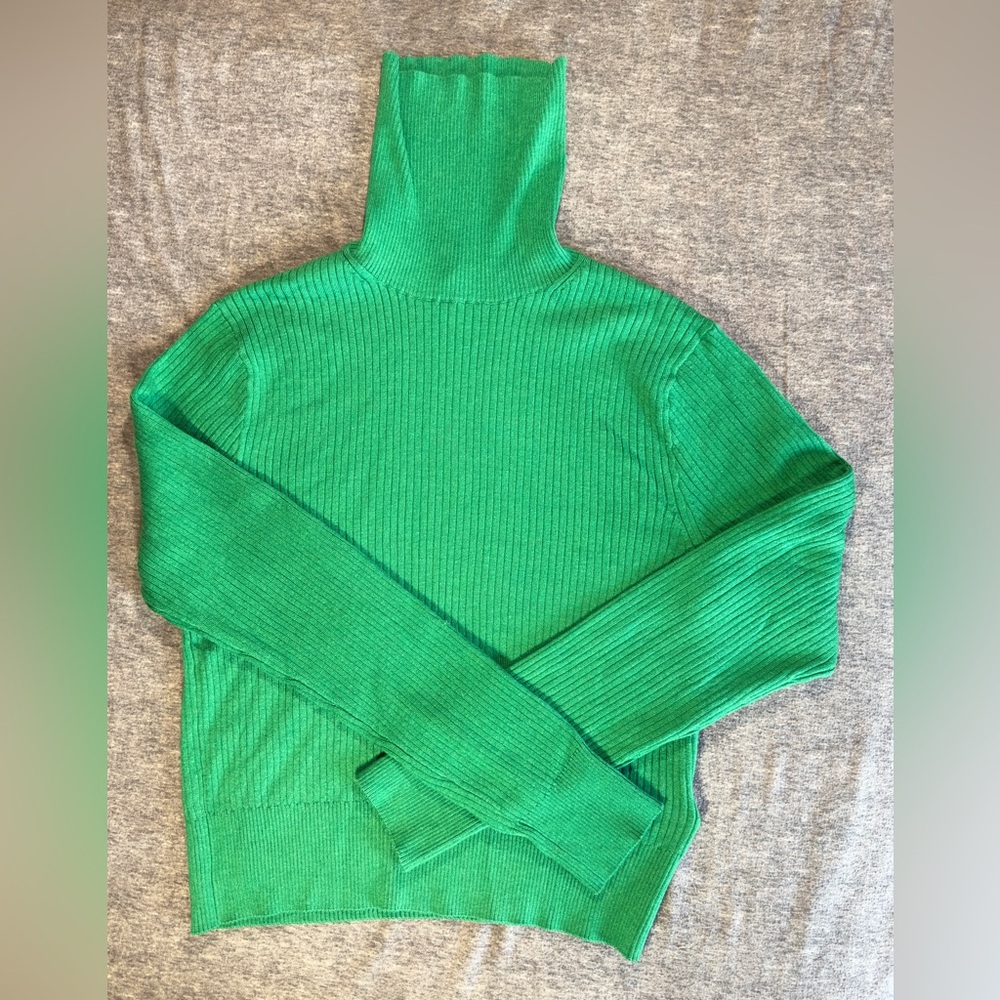 J. Crew Emerald Green Women’s Ribbed Turtleneck Sweater